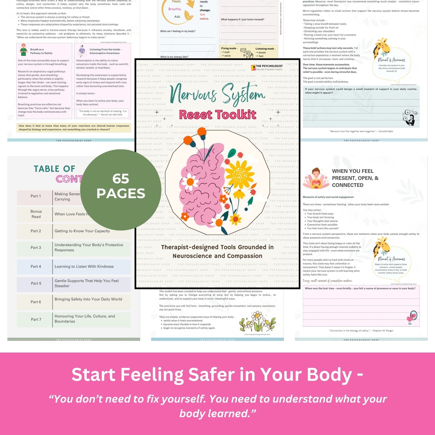 Nervous System Reset Toolkit  | Trauma-Informed Guide for Stress, Anxiety & Emotional Regulation
