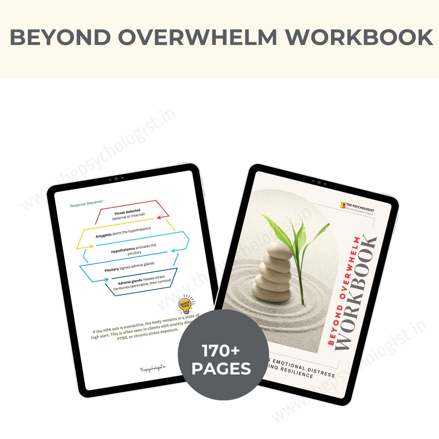 Beyond Overwhelm Workbook | Overwhelm Worksheets PDF | Stress & Anxiety Relief Worksheets | Planner | Self-Care Workbook | Mindfulness |
