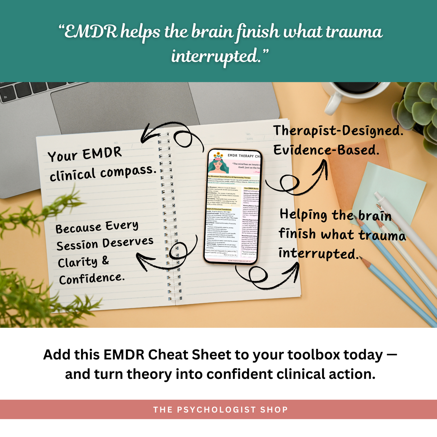 EMDR Therapy Cheat Sheet for Therapists | EMDR Practice Guide | Trauma Therapy Tool | Clinical Reference
