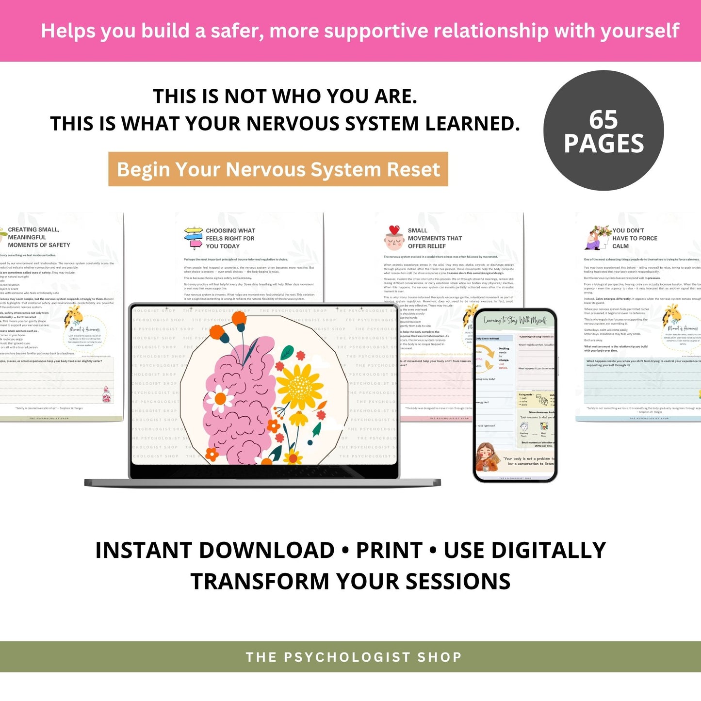 Nervous System Reset Toolkit  | Trauma-Informed Guide for Stress, Anxiety & Emotional Regulation