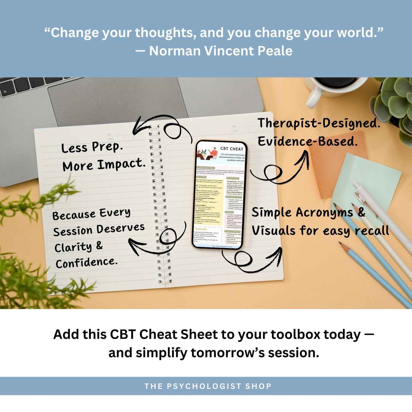 CBT Cheat Sheet | Therapy Worksheets PDF | Cbt Print Bundle | Therapist Tools | Counseling Resources | CBT Coping Skills Therapy Bundle |