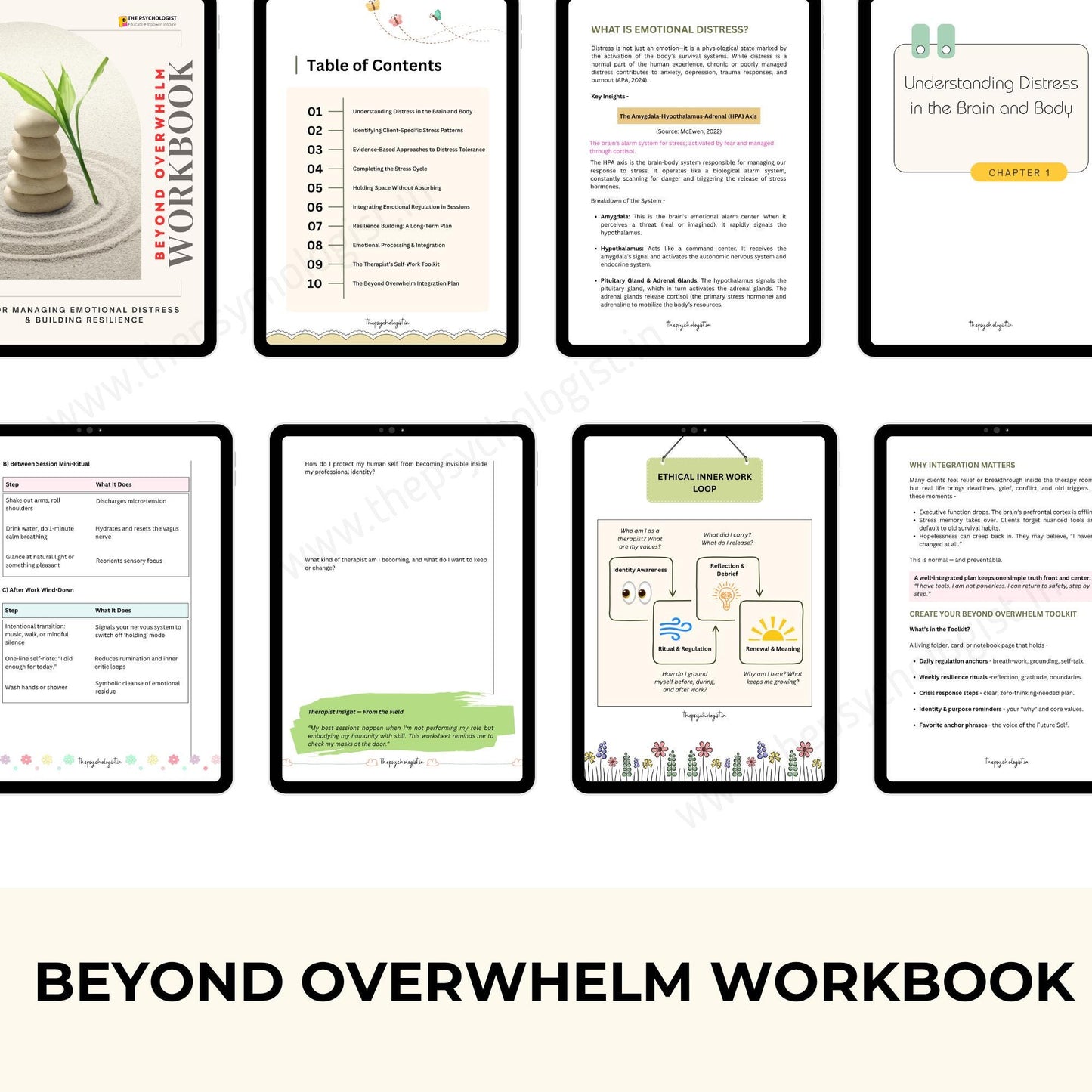 Beyond Overwhelm Workbook | Overwhelm Worksheets PDF | Stress & Anxiety Relief Worksheets | Planner | Self-Care Workbook | Mindfulness |